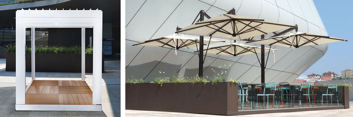 Gazebo in pergole bioclimatiche e Dehor esterno locale